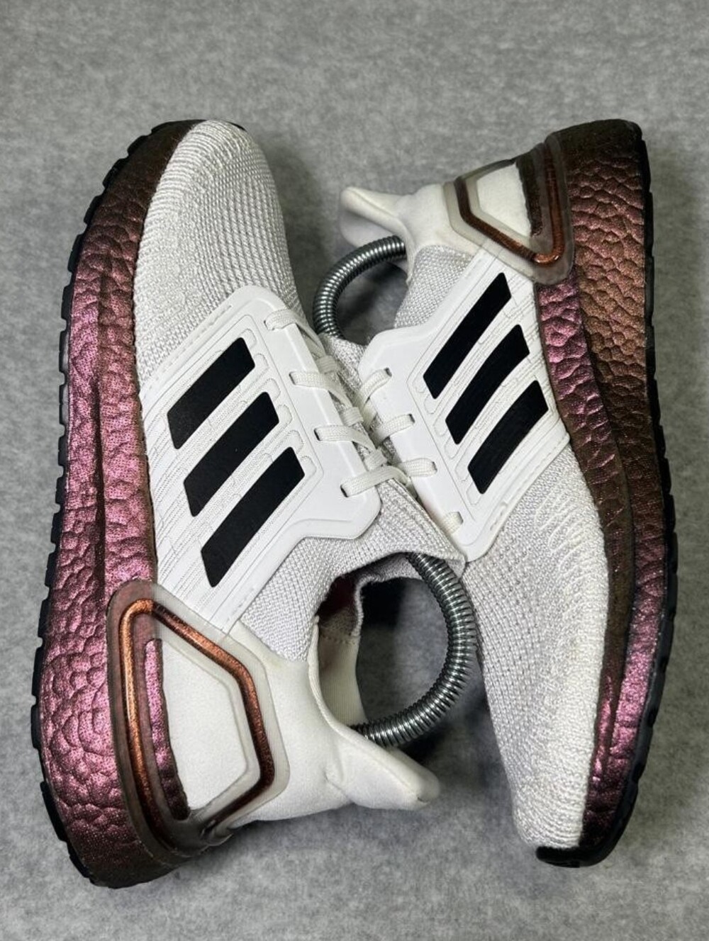 Adidas Ultraboost 20 Women's Size 8 White Signal Pink Running Shoes EG9780